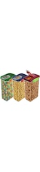 KOOKBRO 3 pcs Cereal Containers Storage Cereal Dispenser For Pantry Plastic Storage Containers with Flip Top Lid Pour Airtight for Food BPA Free 2800ml/95oz