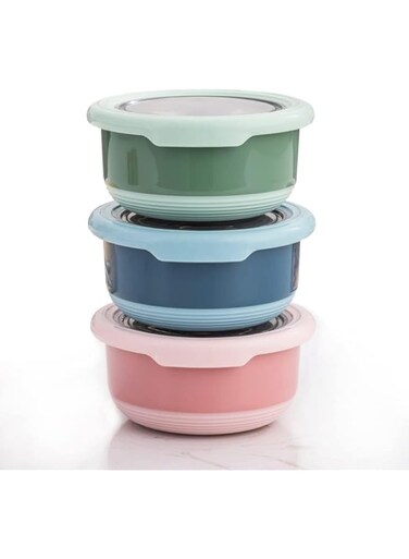 Salad Dressing Containers To Go, 220ml Dressing Containers for Condiments, Stainless Steel Small Condiment Containers with Lids, Leakproof Condiment Cups, Set of 3, BPA Free