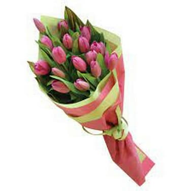 Delicate 21 Pink Tulips Bouquet