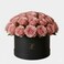 Pink Roses In Black Round Box