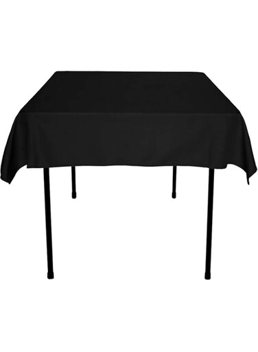 Sunnolimit Tablecloth - 54 x 54 Inch -Black-Square Polyester Table Cloth, Wrinkle,Stain Resistant - Great for Buffet Table, Parties, Holiday Dinner &amp; More