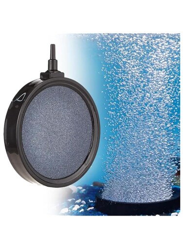 NeoStyle Aquarium Air Stone, 4 Inch Air Stone Disc Bubble Diffuser,Suitable for Aquarium Fish Tanks and Hydroponics (Black, 4 Inch-no silicone pipe)