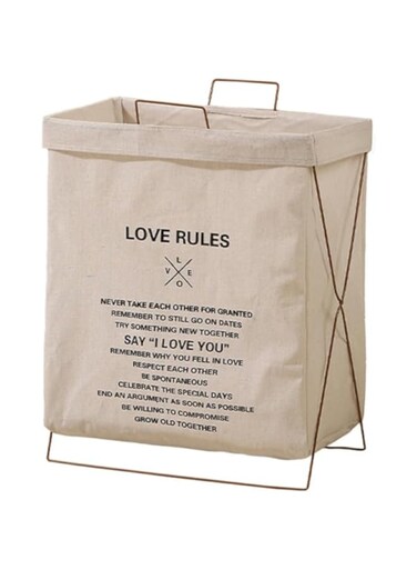 Foldable Laundry Basket with Metal Frame &ndash; Lightweight Clothes Hamper for Home Organization (49x40x23 cm)