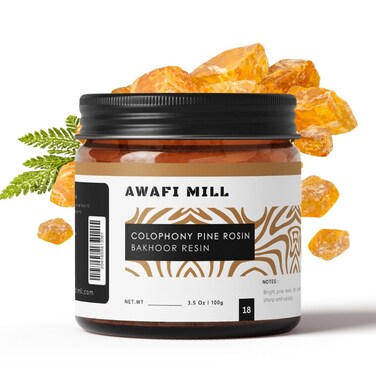 AWAFI MILL Colophony Pine Rosin 100g    Amber Resin Chunks