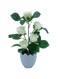 ZIZIMU Artificial Flowers 5 Rose Artificial Plants Bonsai Suitable for Office Hotel Living Room Wedding Party Home Decoration 30cm (with flower Pot) (white)