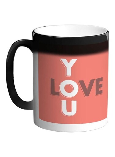 I Love You Printed Colour Changing Coffee Mug Black 11ounce