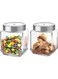 Qube Toughened Glass Jars 580 Ml, Set of 2, Clear