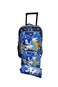 3 Pieces Cartoon-Printed School Trolley Bag for Kids (16 &amp; 18 Inch) with Lunch Bag and Pencil Pouch Included (Blue Sonic Design, 18 Inch)