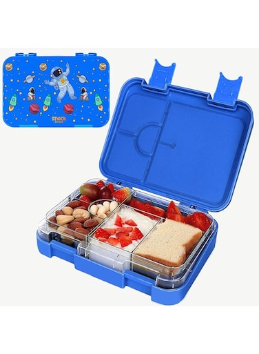 Snack Attack Bento Lunch Box for Kid School with food sticks   4/6 Convertible Compartments  BPA FREE LEAK PROOF  Dishwasher Safe   Back to School Season  Food Graded Materials  Made of Triton