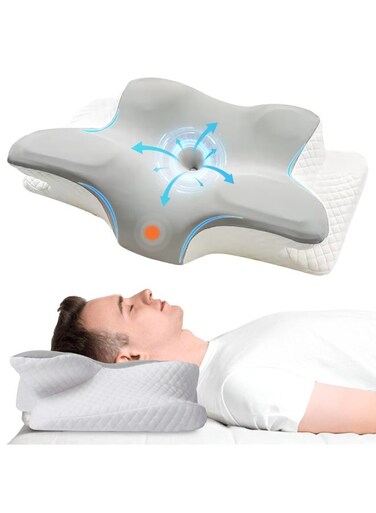 Cervical Memory Foam Pillow for Neck,Head,Shoulder Pain Relief-Cooling Ergonomic Orthopedic Support Pillow for Sleeping,Comfortable for All Positions,Stress &amp; Insomnia Relief Pillow