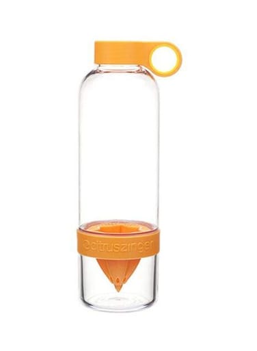 Zinger Fruit Strainer Bottle Clear/Orange