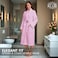 Hotel Linen Klub Cotton Bathrobe Free Size - Unisex Waffle Weave with Belt &amp; Pockets - Pink