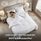 Hotel Linen Klub Comforter Double Set 250TC Cotton 1cm Stripe, 3 Pieces &ndash; 160x220cm with 2 Pillowshams 50x75+5cm, 250GSM Filling, White