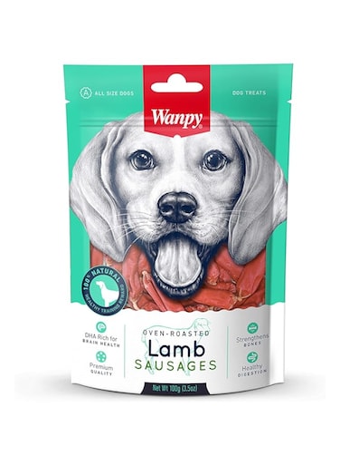 Wanpy Oven-Roasted Lamb Sausages - Dog Treats 100g