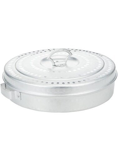 SAQOWARE Alsaqer Aluminium Kubbos Dabba  Traditional Arabic Bread Box  Regag Storage   Arabic Bread Storage 12-Inch Diameter