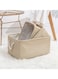 Collapsible Rectangular Storage Basket with Handles, Storage Bins Organizer Basket Used for Organizing Shelves, Closets, Clothes, and Toy, Beige