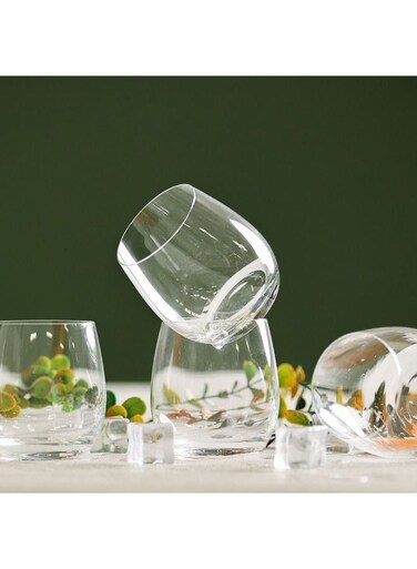 HOME Minetta 6-Piece Scotch Glass Set - 350ML Premium Tumbler Glasses for Whisky &amp; Cocktails - Elegant Glassware for Home Bar &amp; Entertaining - Ideal Gift Idea