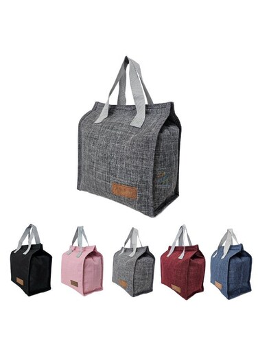 Lunch Tote Bag &acirc;&euro;&ldquo; Reusable Cooler Bag with Leakproof Interior, Large Capacity, Thermal Food Storage for Office, School, Picnic and Travel (Grey)