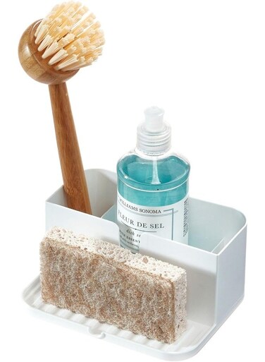 iDesign Recycled Plastic Sink Caddy with Tray - 4.72&acirc;&euro; L x 6&acirc;&euro; W x 2.8&acirc;&euro; H, White