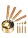 8 Piece Measuring Cups And Spoons Set,Stainless Steel Measuring Cups Spoons With Metric/Us Measurements Wood Handle,Kitchen Baking Tools,Strong Corrosion Resistant Metal Cups