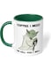 1 Mug - "Star Wars Yoda" Funny Quote - Perfect for your cuppa Coffee, Tea, Karak, Milk, Cocoa or whatever Hot or Cold Beverage you Drink! - 11 Oz - Green Handle &amp; Inside Colour