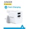 Anker Powerport Mini Dual Port Usb Plug Charger  Uk Wall Charger mobile Phone Charger 12w-2.4a A2620k22 White