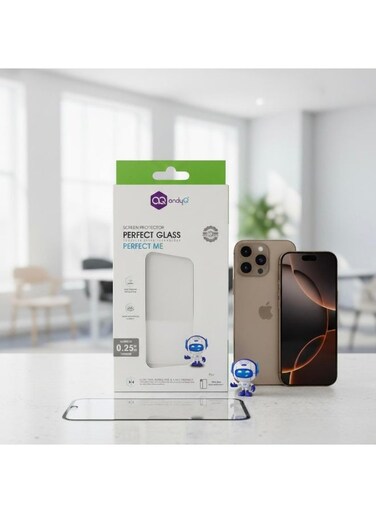 AndyQ High Definition Tempered Glass Screen Protector for iPhone 16 Pro Max &ndash; HD Clear, Full Coverage, Scratch &amp; Fingerprint Resistant