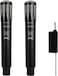 Green Lion Wireless Dual Cordless Dynamic Microphones with 800mAh Battery Capacity, Rechargeable Lithium Battery, Type-C Charging Port, 2-5 Hours Working Time, LCD Display, Plug &amp; Play - Black