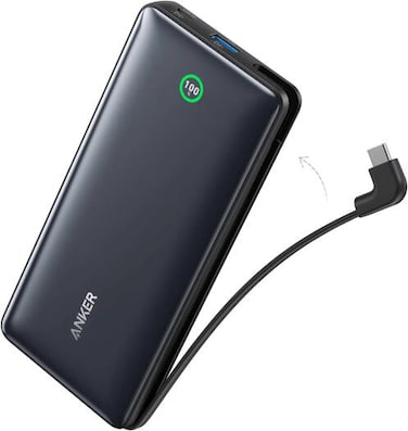 Anker Nano Power Bank 20000mAh, 30W Fast Charging, Built-In USB-C Cable, Smart Display, PPS Fast Charging for iPhone 15, Samsung S23 Ultra, Compact &amp; Portable Charger   A1387
