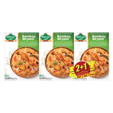 Mehran Bombay Biryani Masala, 65g Pack of 3