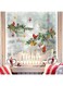 BPA&reg; Christmas Cardinal Pine Wall Stickers Birds Branch Gold Bells Wall Decals Door Party Window Clings Showcase Decoration