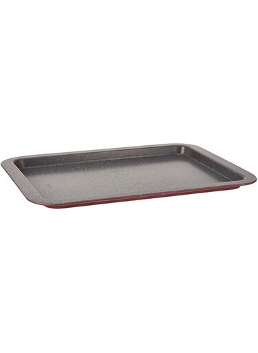 Tognana Porcellane W444143GGBo Rectangular Oven Universal Carbon Steel Baking Tray, Oven, Rectangular, Grey, Red, Carbon Steel, Enamel