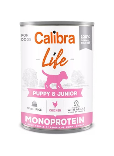 Calibra Dog Life Can Puppy &amp; Junior Chicken &amp; Rice 400g