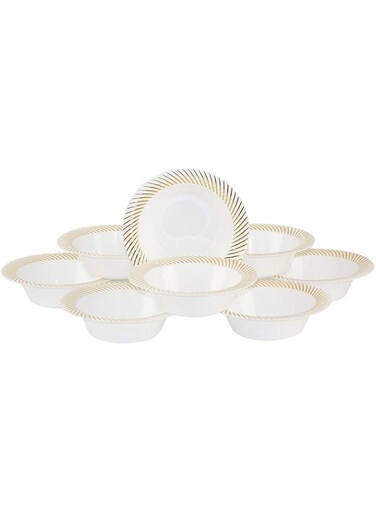 Rosymoment Plastic Bowls - Set of 10 Pieces,White