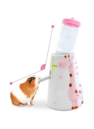 ELECDON Hamster Water Bottles, Hamster Small Animal Water Bottle with Stand, 125ml Rodent Pet Water Bottle for Cage Hanging, Water Feeding Bottles Auto Dispenser for Hamster Guinea Rabbit (Pink)