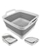 Wash Basin with Drain Plug, 2.4 Gallon Portable Sink for Baby Bottles, Camping, RV, and Dishwashing, Space-Saving Design (Gray)