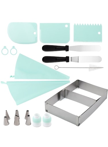 19-Piece Cake Decorating Kit - Professional Baking Tools with Icing Tips, Piping Bags, Smoother &amp; Nozzles, Complete DIY Pastry Supplies Set