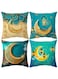 Throw Pillow Covers 4 Pack Ramadan Pillow Covers 18 x 18 inch Breathable Velvet Cushion Protectors for Ramadan Living Room Sofa Couch Decoration (Pattern E, Velvet)