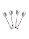 4-Piece Coffee And Tea Spoon With Handle Silver 13.2x2.3x1cm