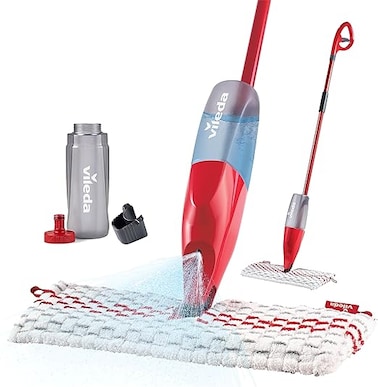 Vileda 1-2 Spray Max Mop 650 ML Microfiber Mop With Sprayer, Mop Floors without a Bucket, Suitable for All Types of Flooring , Reusable Microfiber Pad.