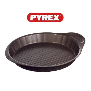 Pyrex Asimetria 27cm Round Metal Flan Pan - Durable, Easy Release, Perfect for Tarts
