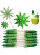 Pcs Coconut Palm Tree Drink Umbrella Picks, 15cm Green Cocktail Paper Parasol Sticks, Bamboo Fruit Toothpicks for Tropical Party, Ice Cream, Cake, Smoothie Decoration