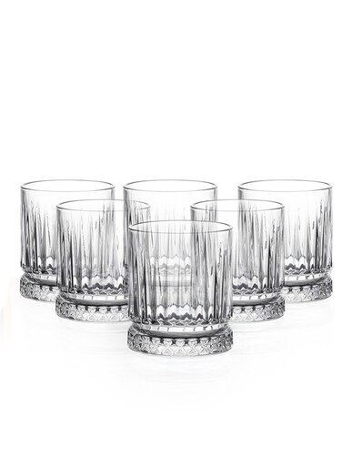 Art Eva Short Tumbler Set - 6 Pcs, 310ml (10.5oz) - Crystal Clear, Dishwasher Safe, Elegant Glasses for Cocktails, Whiskey, Rocks, Juice
