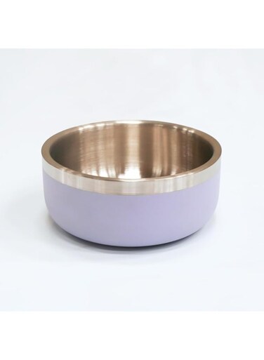 Saluki Stainless Steel Double Wall Dog Bowls, 700 ml Capacity, Light Purple