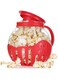 NALACAL Microwave Popcorn Popper, Glass Original Popcorn Jar 2.25QT with Silicone Lid, BPA Free, Dishwasher Safe Red