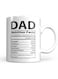 Your Wall Dad Ingredients - Gifts For Dad From Daughter Or Son - Fathers Day Mug by Spoil Your Wall