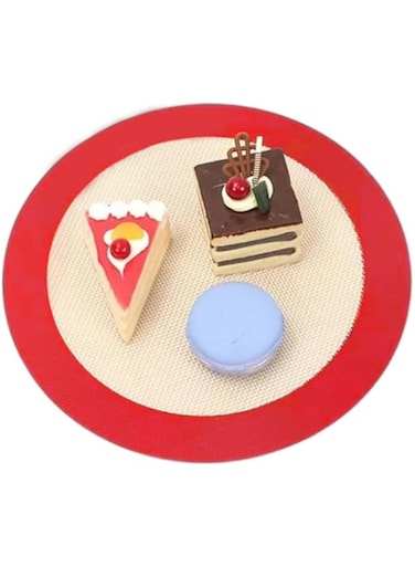 AMERTEER Baking Mat - Non-Stick Silicone Round Pan Liner with Heat Resistance - Table Placemat Pad and Pastry Board - Reusable Baking Sheet for Housewives Perfect for Cookies, Pizzas, Cakes, and Pies