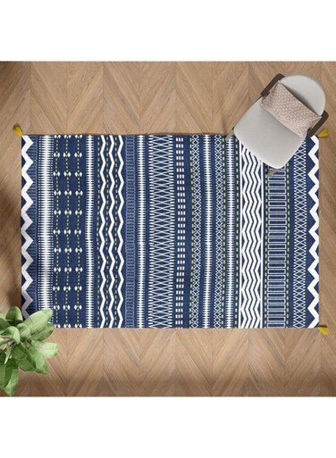 Wakefit Printed Dhurrie Multi Colour Dastakaar with Tussles