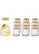 4oz Glass Jars with cork cover 12 Pack Mini Pudding Jars Clear Yogurt Jars Glass Favor Jars Containers for Spice, Jam, honey, Mousse, Wedding Favors, Shower Favors, DIY and Art