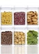 6 Pack Airtight Food Storage Containers with Locking Lids Stackable Pantry Organization Plastic Jars for Cereal Coffee Sugar and More Moisture Proof BPA Free